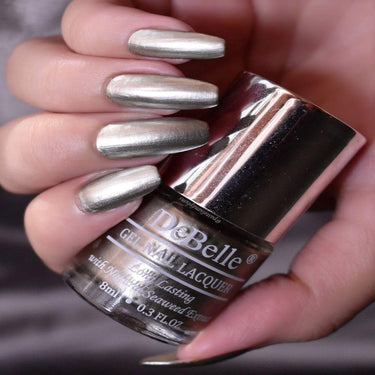 DeBelle Gel Nail Polish Rustique Gold (Metallic Rust Gold Nail Paint)|Non UV - Gel Finish |Chip Resistant | Seaweed Enriched Formula| Long Lasting|Cruelty and Toxic Free| 8ml